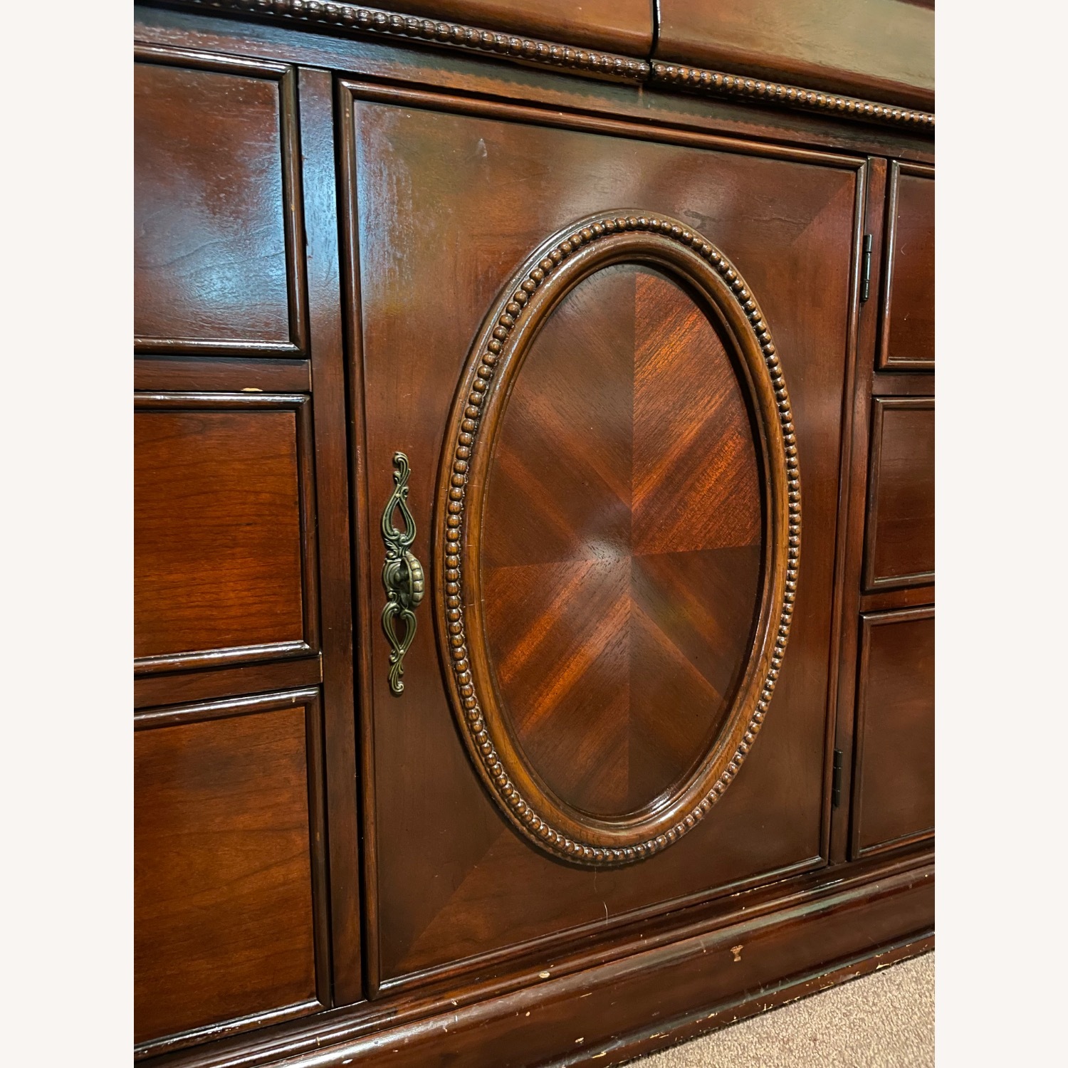 Dark Brown Cherry Wood Dresser - image-4