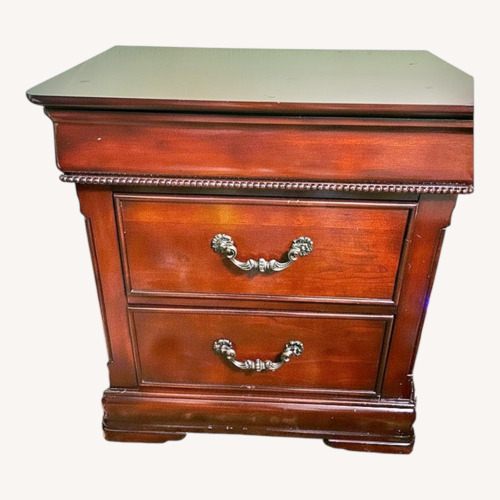 Used Dark Brown Cherry Wood Nightstand for sale on AptDeco