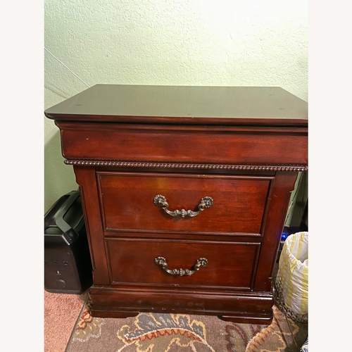 Used Dark Brown Cherry Wood Nightstand for sale on AptDeco