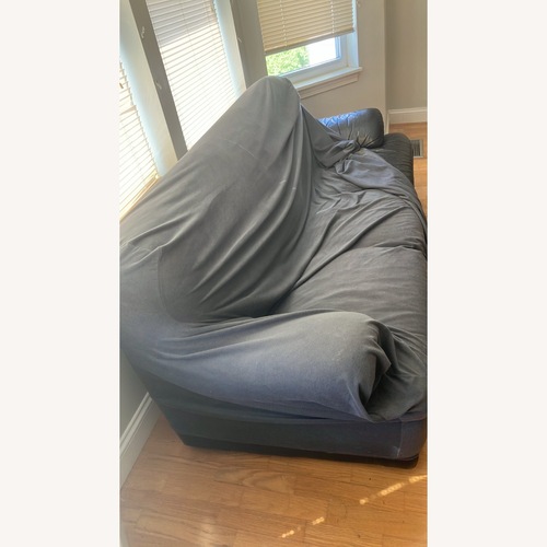 Used Black Leather 3+ Seater Sofa for sale on AptDeco