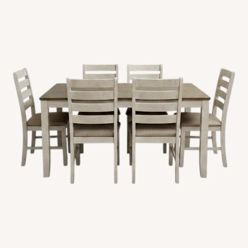 Used Farmhouse-Style Kitchen Table with 6 Chairs for sale on AptDeco
