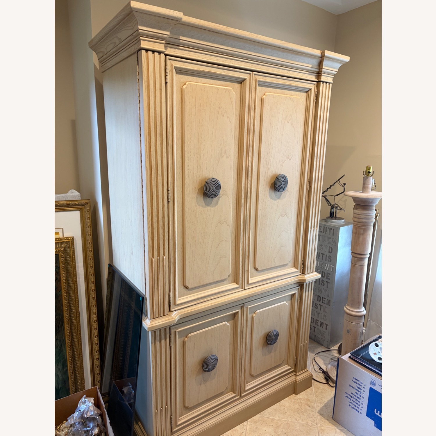 Stanley Furniture Light Brown Wood Armoire - image-1