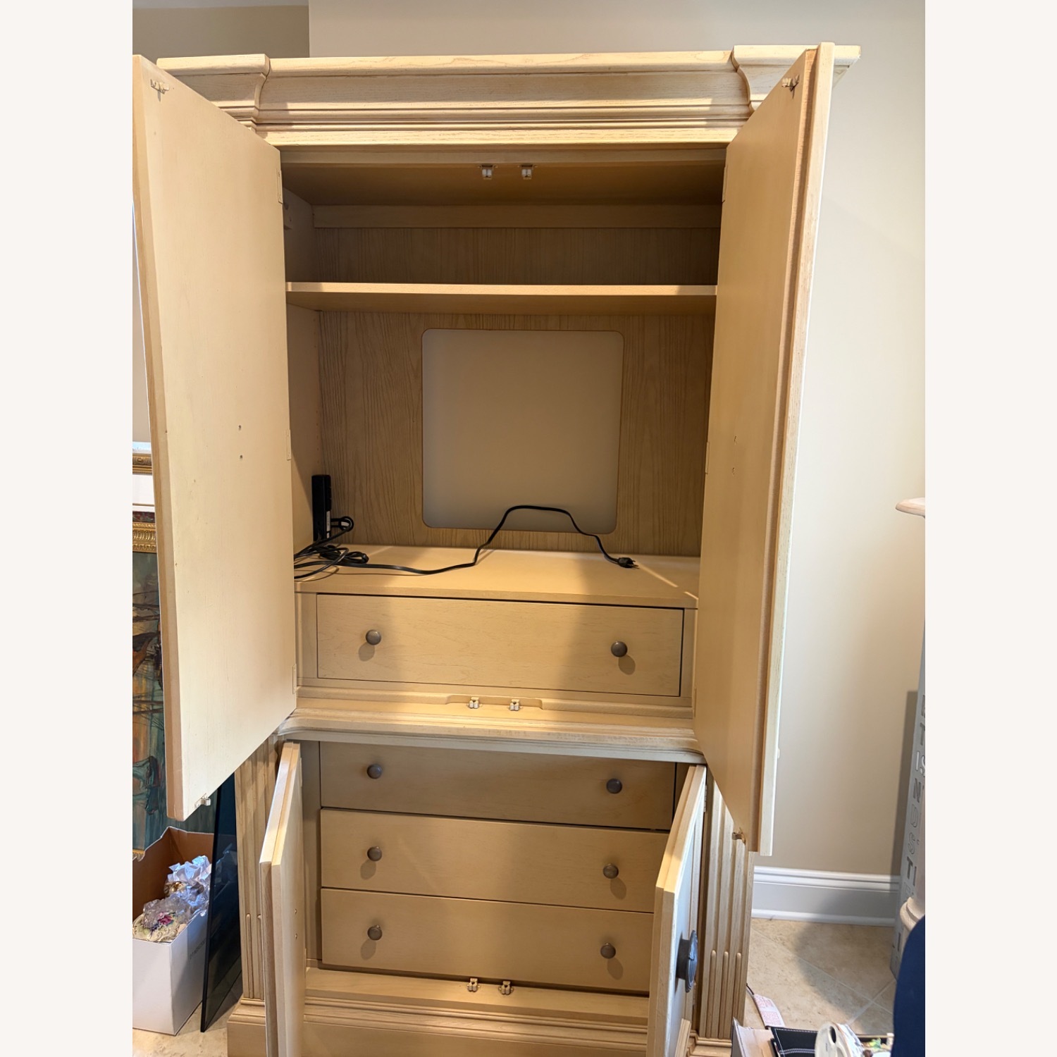 Stanley Furniture Light Brown Wood Armoire - image-2