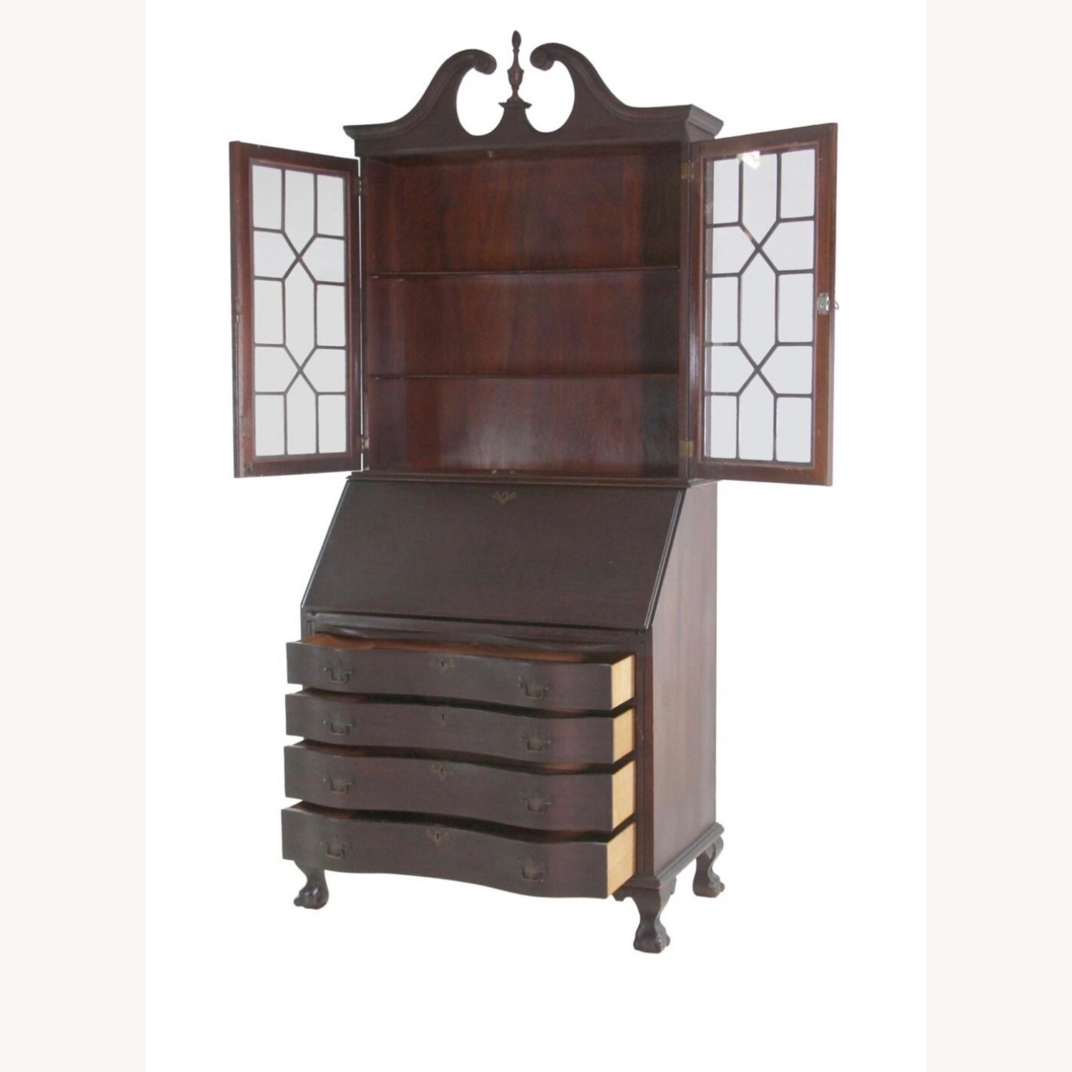 Antique Mahogany Secretary/Bookcase/Writing Desk - image-1