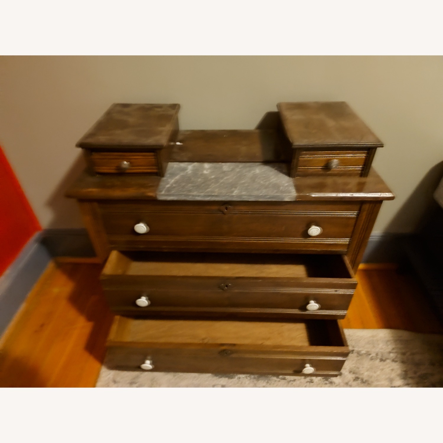 Dark Brown Wood Dresser - image-2