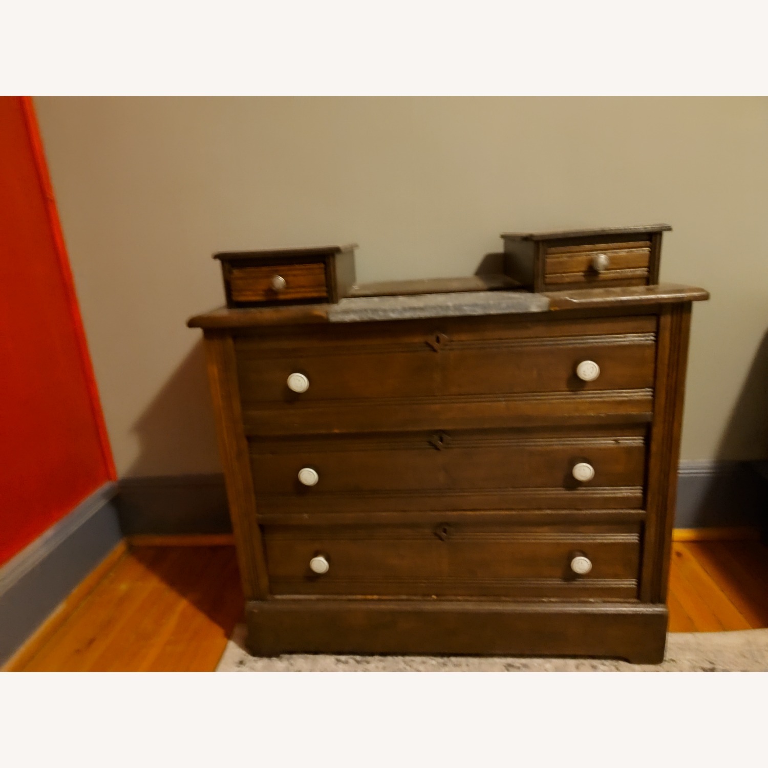 Dark Brown Wood Dresser - image-1