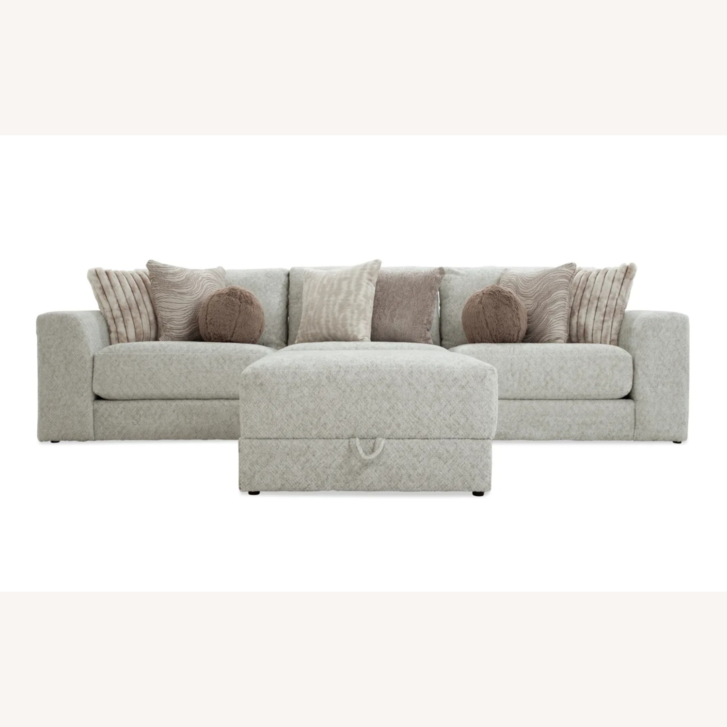 Bob's Discount Furniture 3-Piece Sectional Plus Storage Ottoman - image-5