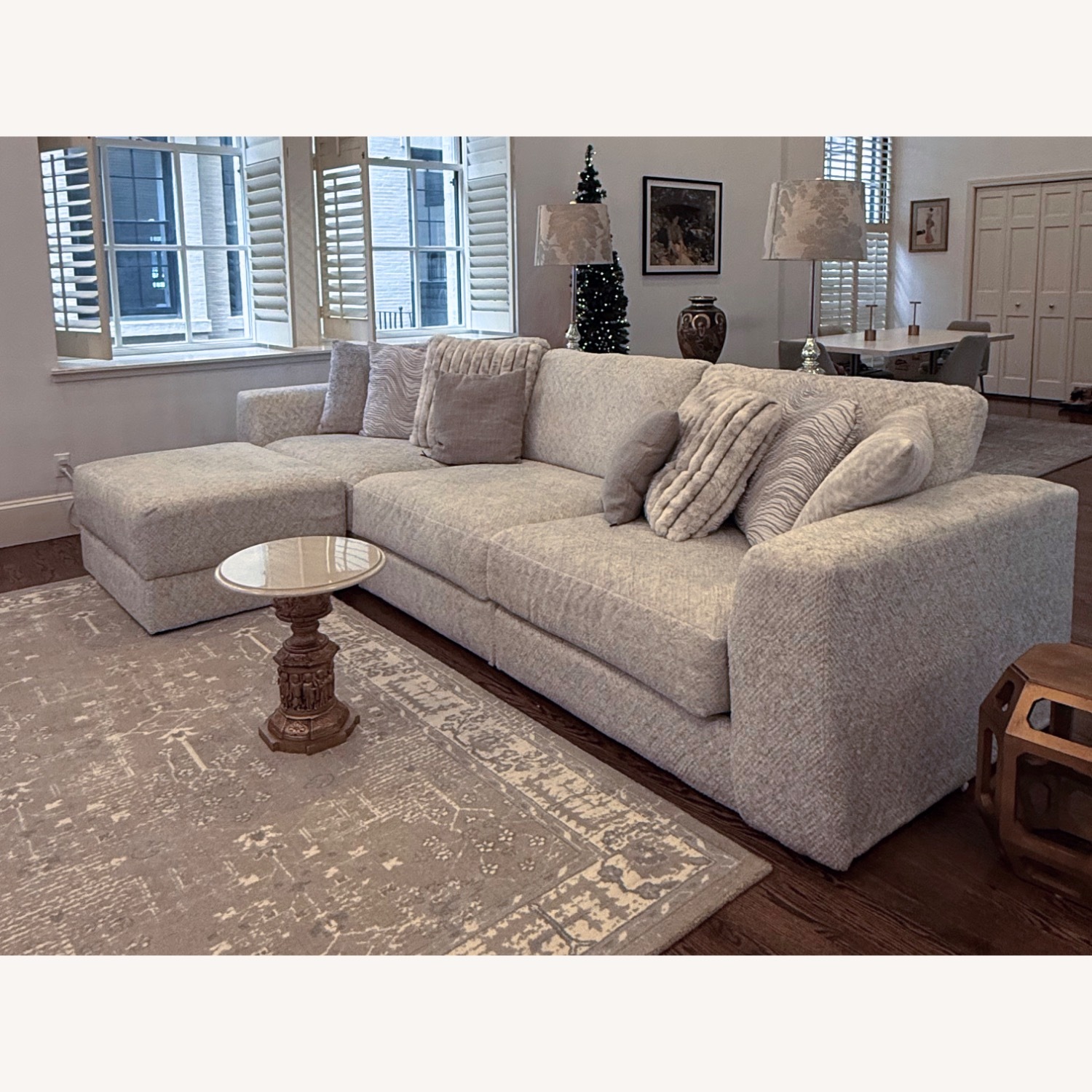 Bob's Discount Furniture 3-Piece Sectional Plus Storage Ottoman - image-1