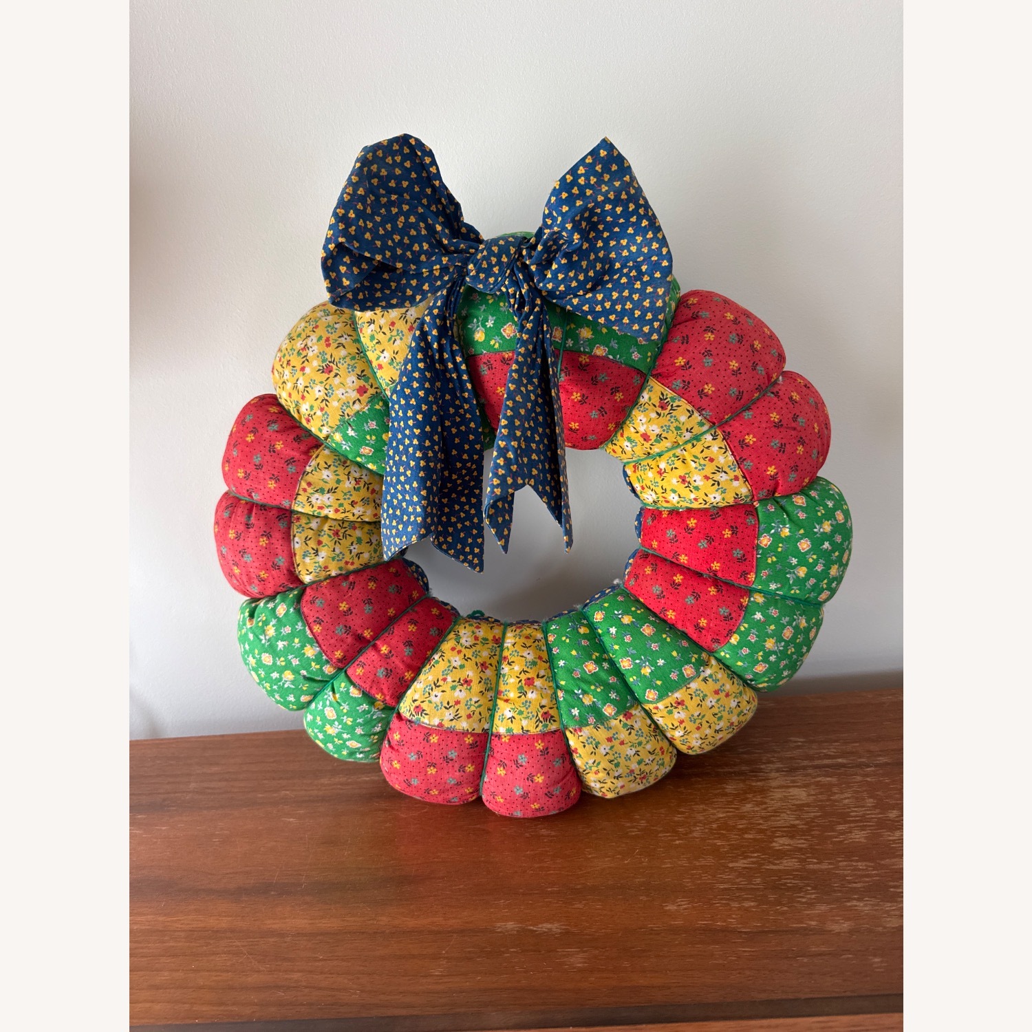 Patterned Vintage Quilted Wreath - image-2