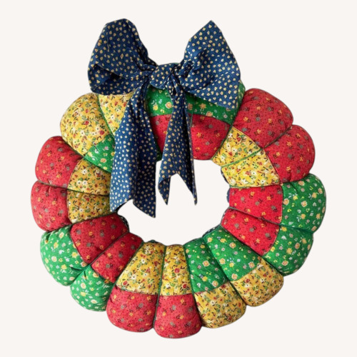 Used Patterned Vintage Quilted Wreath  for sale on AptDeco