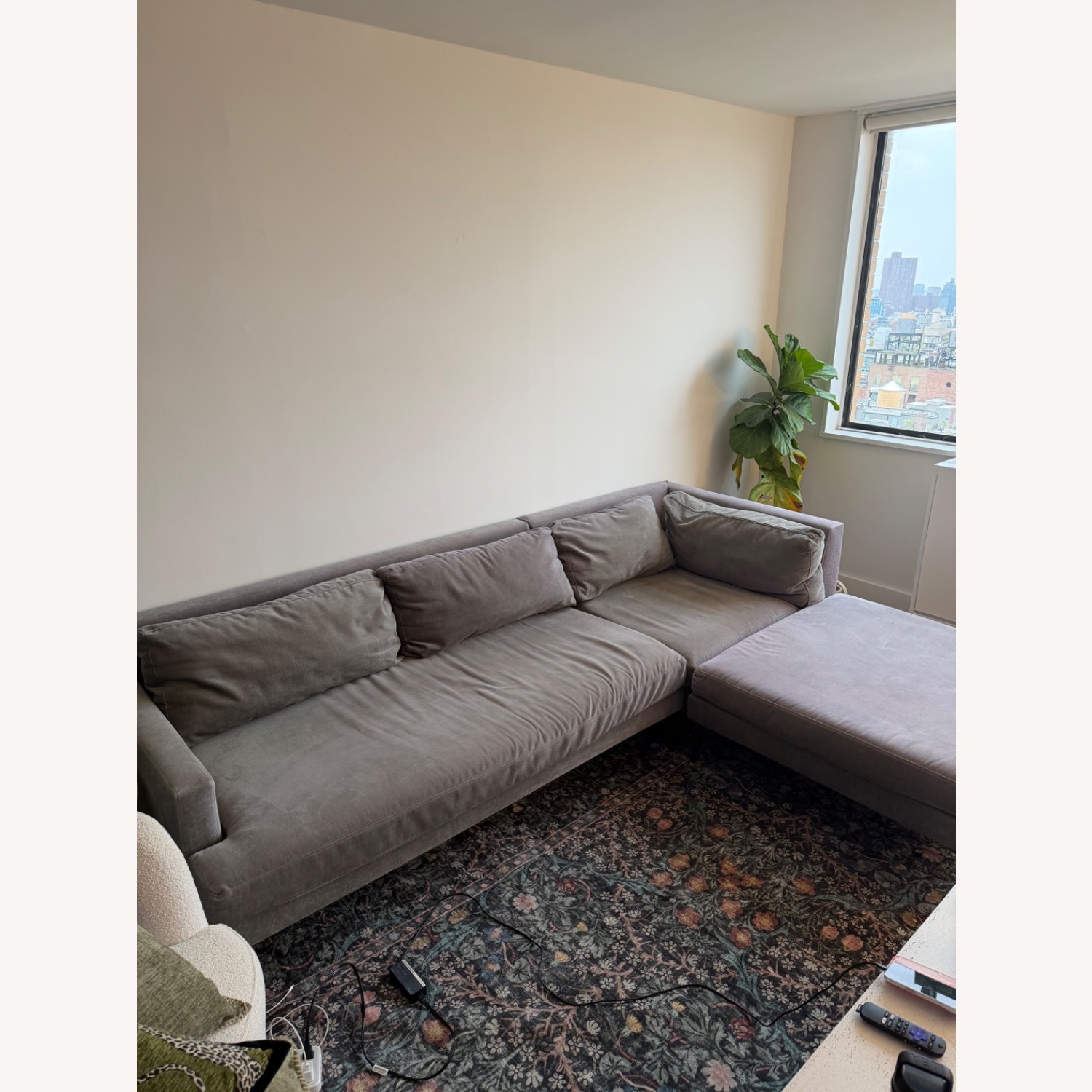 West Elm Andes Light Gray Fabric 2 Piece Sectional - image-5