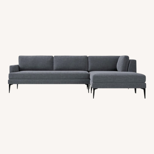 Used West Elm Andes Light Gray Fabric 2 Piece Sectional for sale on AptDeco