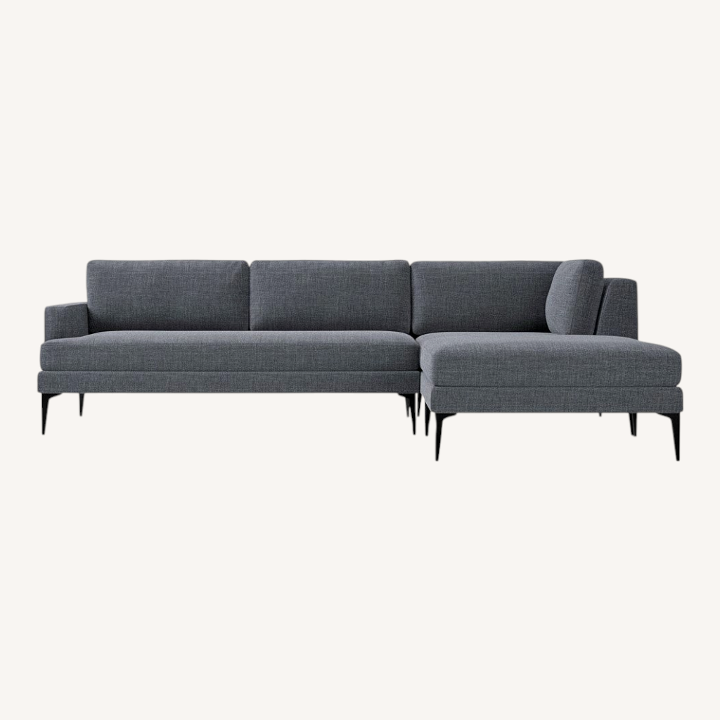 Image of West Elm Andes Light Gray Fabric 2 Piece Sectional