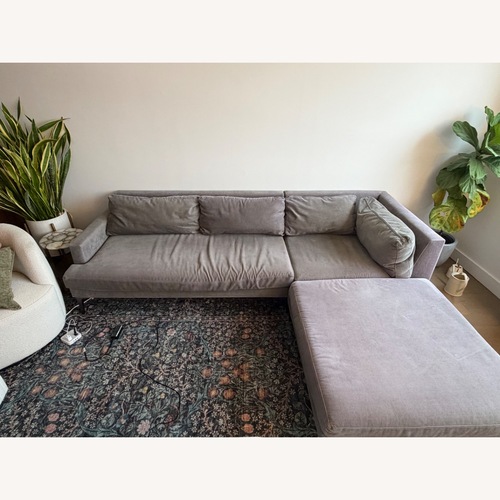 Used West Elm Andes Light Gray Fabric 2 Piece Sectional for sale on AptDeco