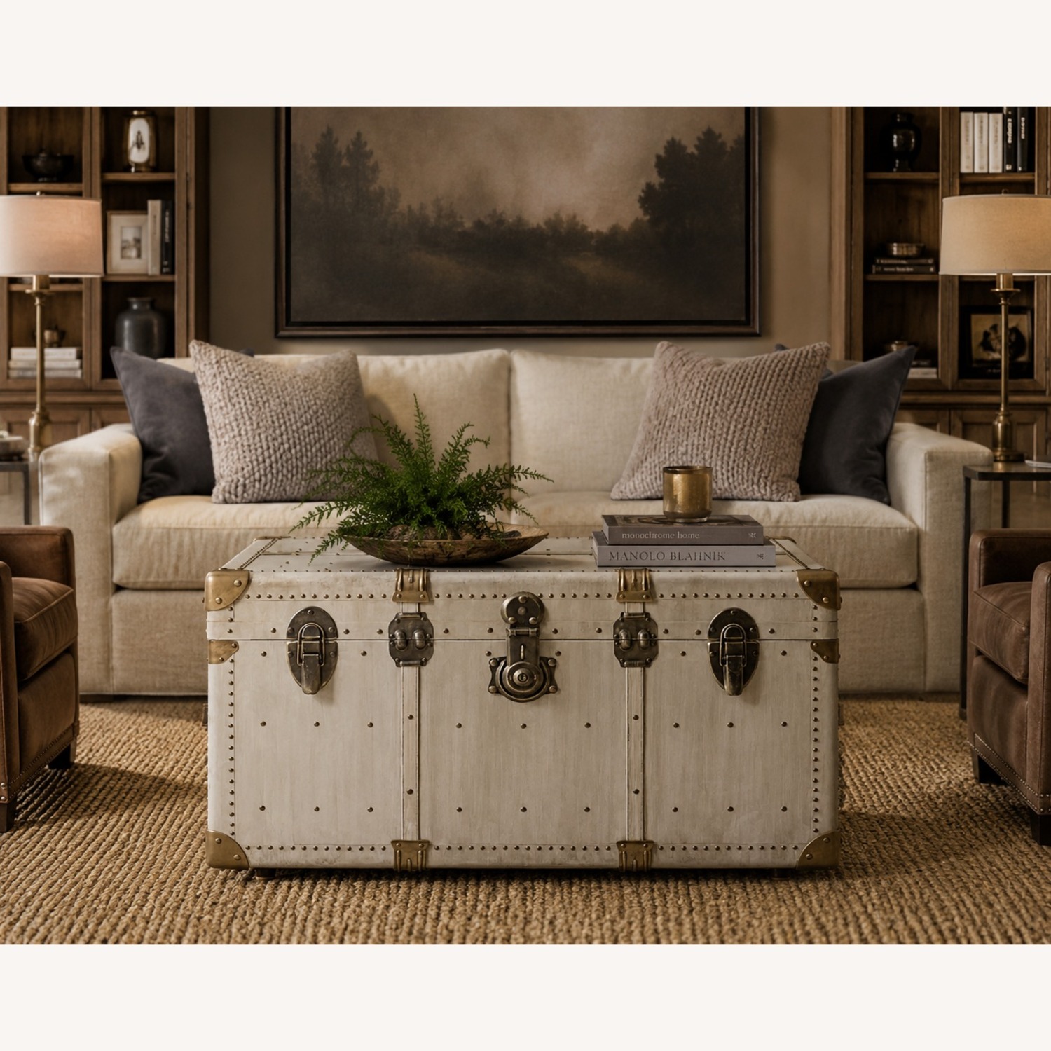 Restoration Hardware Restoration Hardware Vintage Porter's Trunk - image-0
