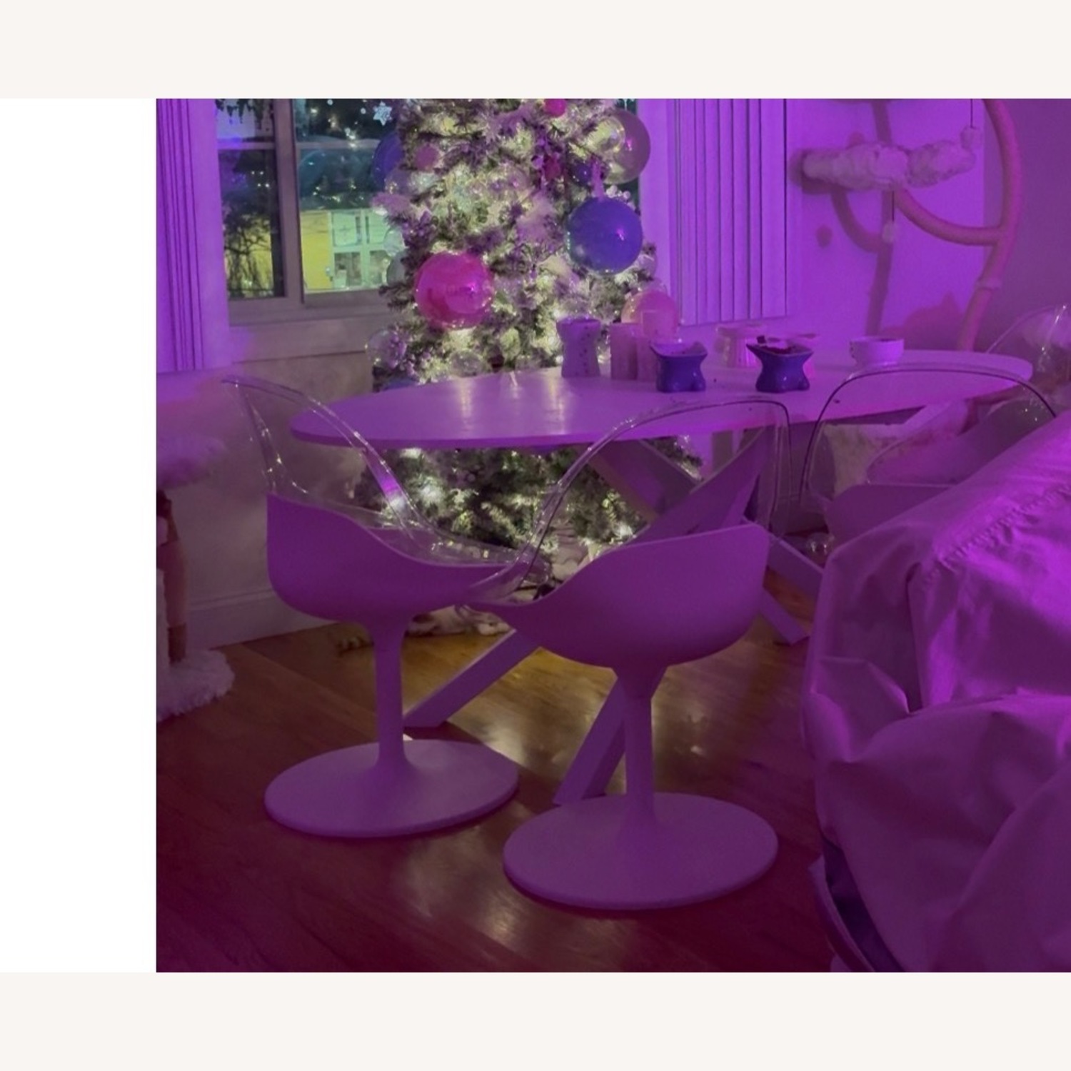 IKEA Mariedamm White Stone Dining Set with Chairs - image-2