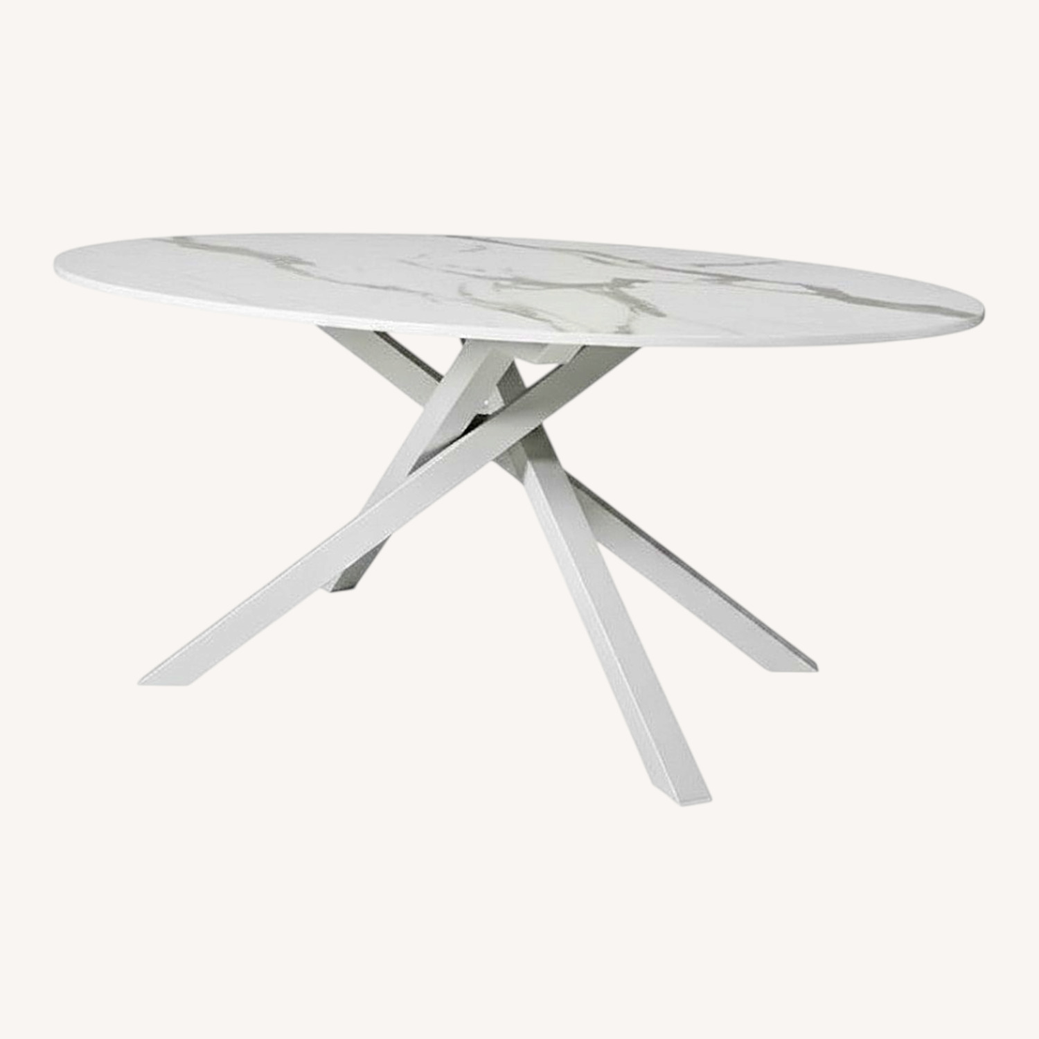 IKEA Mariedamm White Stone Dining Set with Chairs - image-0