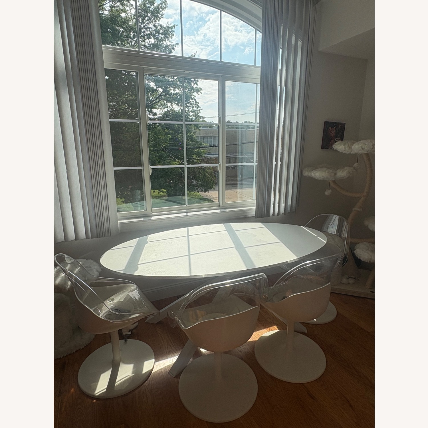 IKEA Mariedamm White Stone Dining Set with Chairs - image-1