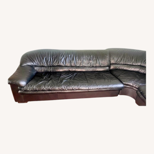 Used Black Leather Couch for sale on AptDeco