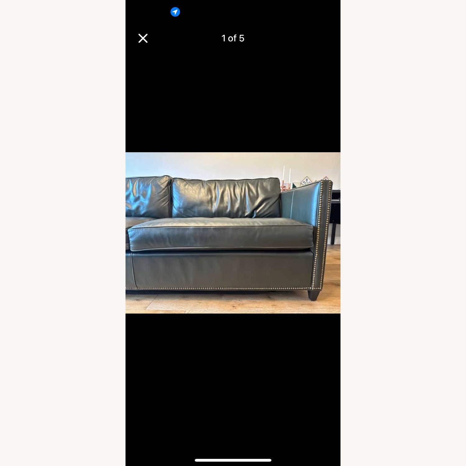 Crate & Barrel Custom Leather Sleeper Sofa - image-4