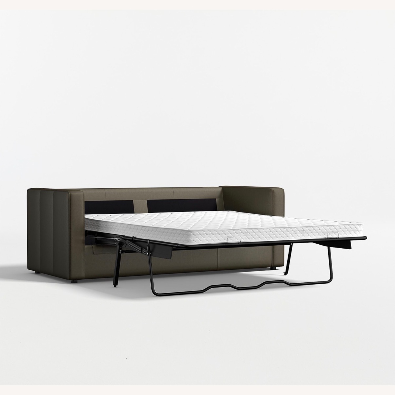 Crate & Barrel Custom Leather Sleeper Sofa - image-3