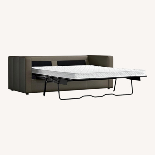 Used Crate & Barrel Custom Leather Sleeper Sofa for sale on AptDeco