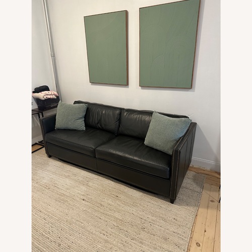 Used Crate & Barrel Custom Leather Sleeper Sofa for sale on AptDeco