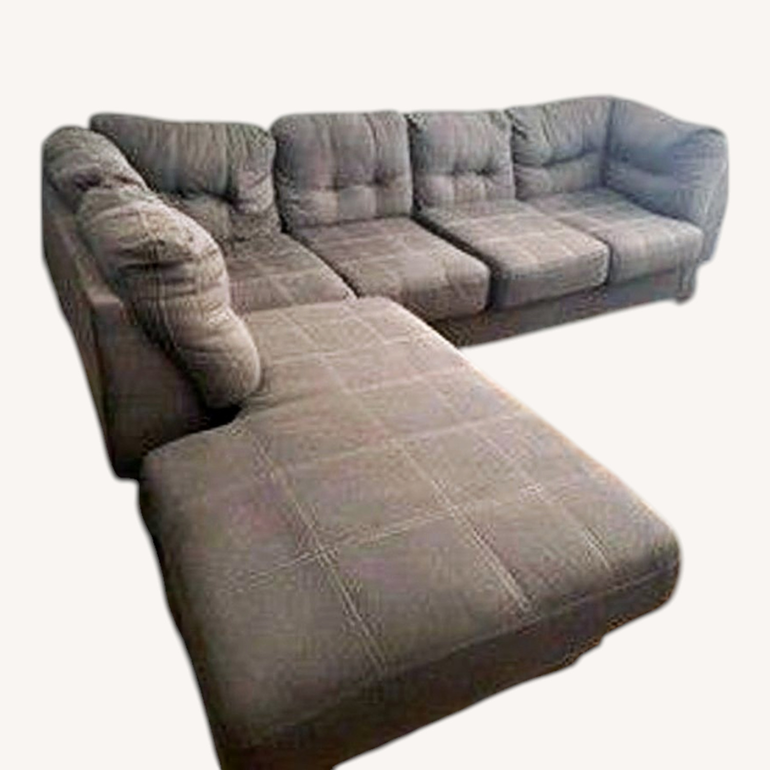 Grey L Shape Sectional Couch - image-0