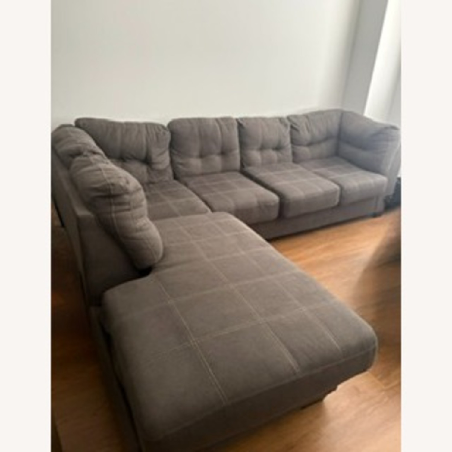 Grey L Shape Sectional Couch - image-1