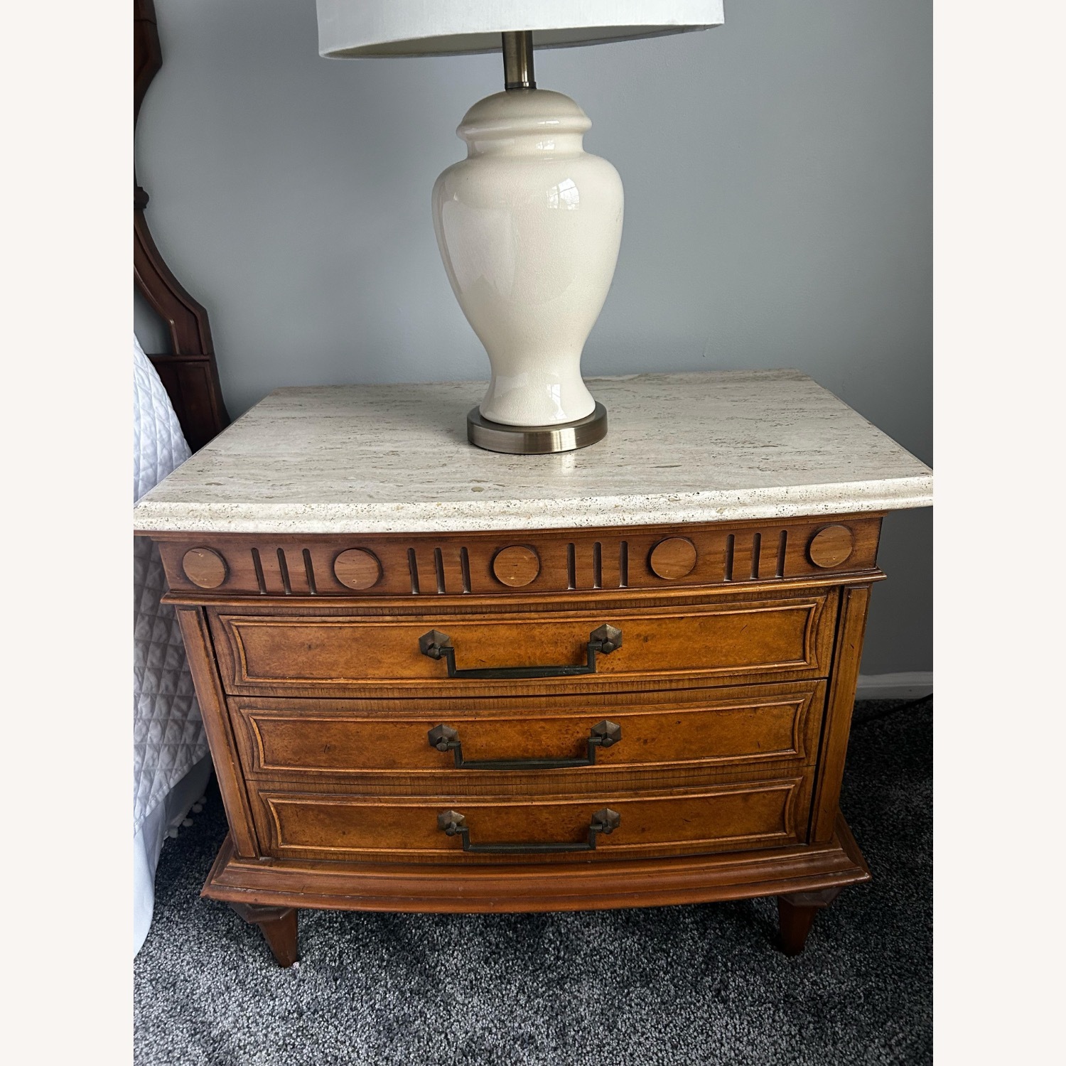 Vintage/Antique Light Brown Wood Full Bed - image-0
