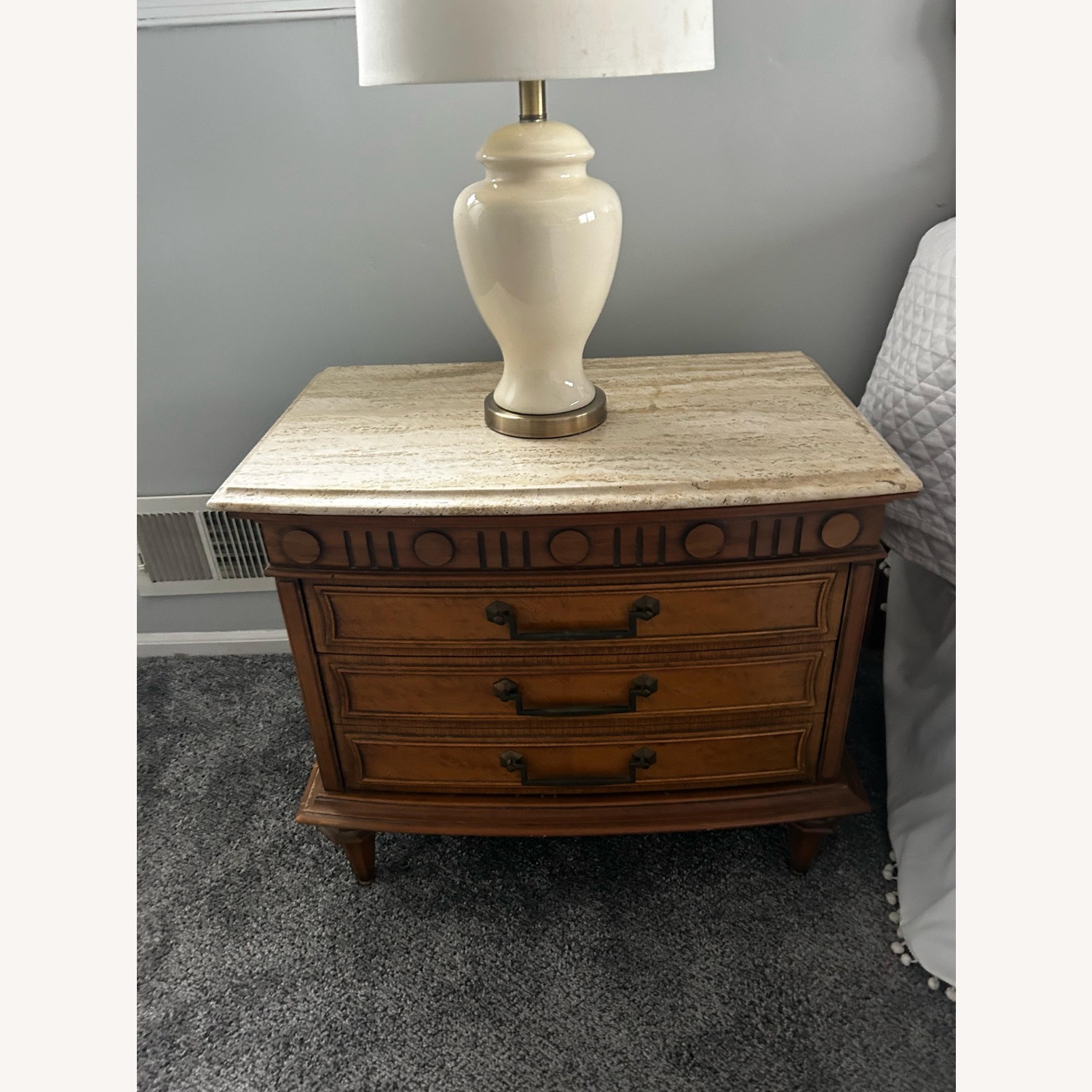 Vintage/Antique Light Brown Wood Full Bed - image-3