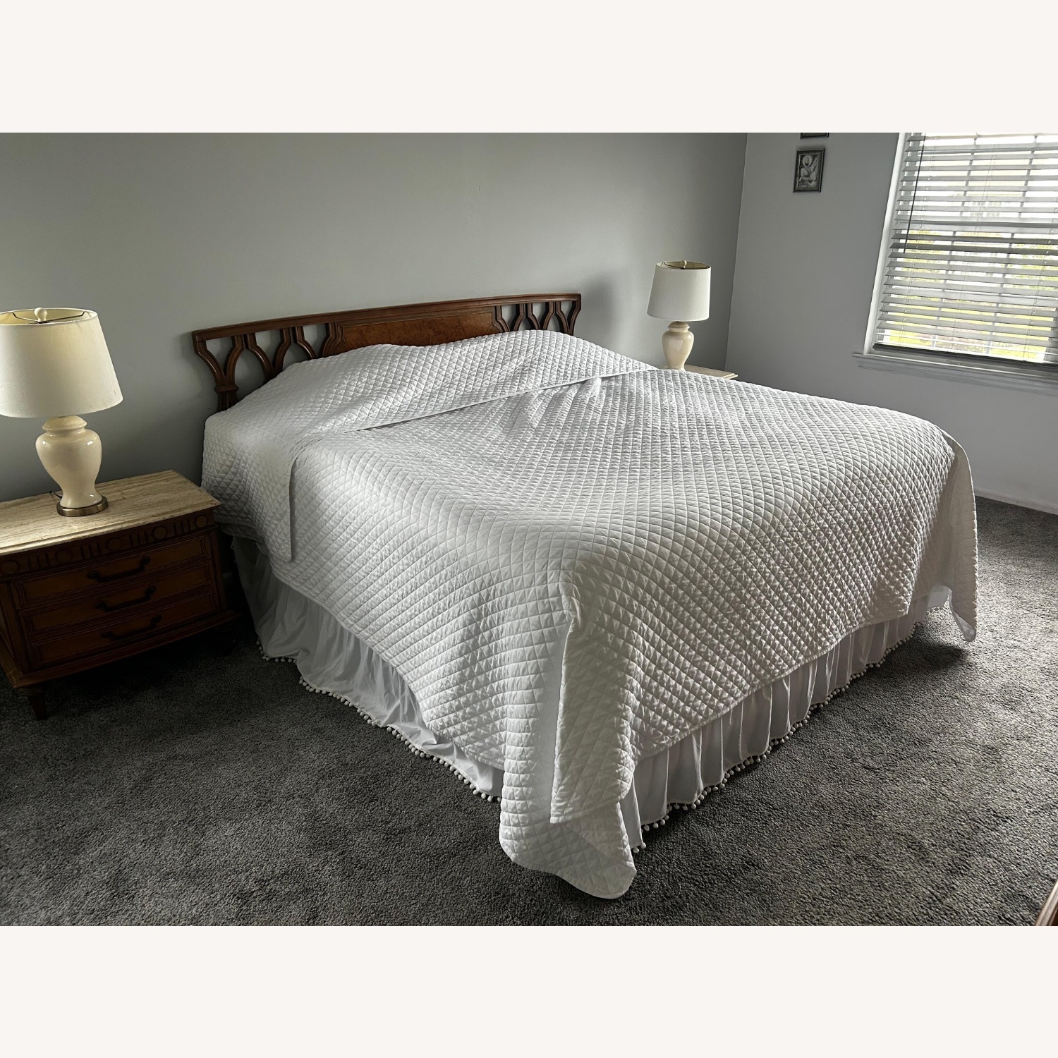 Vintage/Antique Light Brown Wood Full Bed - image-2