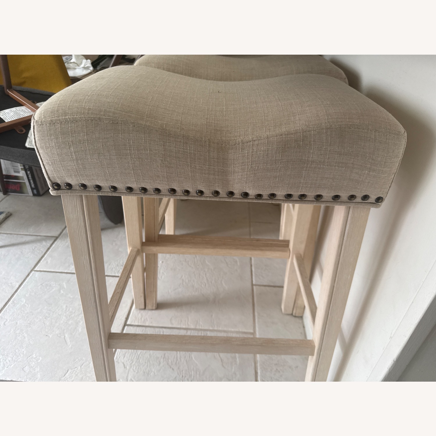 Wayfair Natural Fabric Stools Set of 4 - image-2