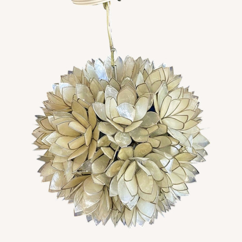 Used Vintage 18" Capiz Shell Lotus Flower Chandelier for sale on AptDeco
