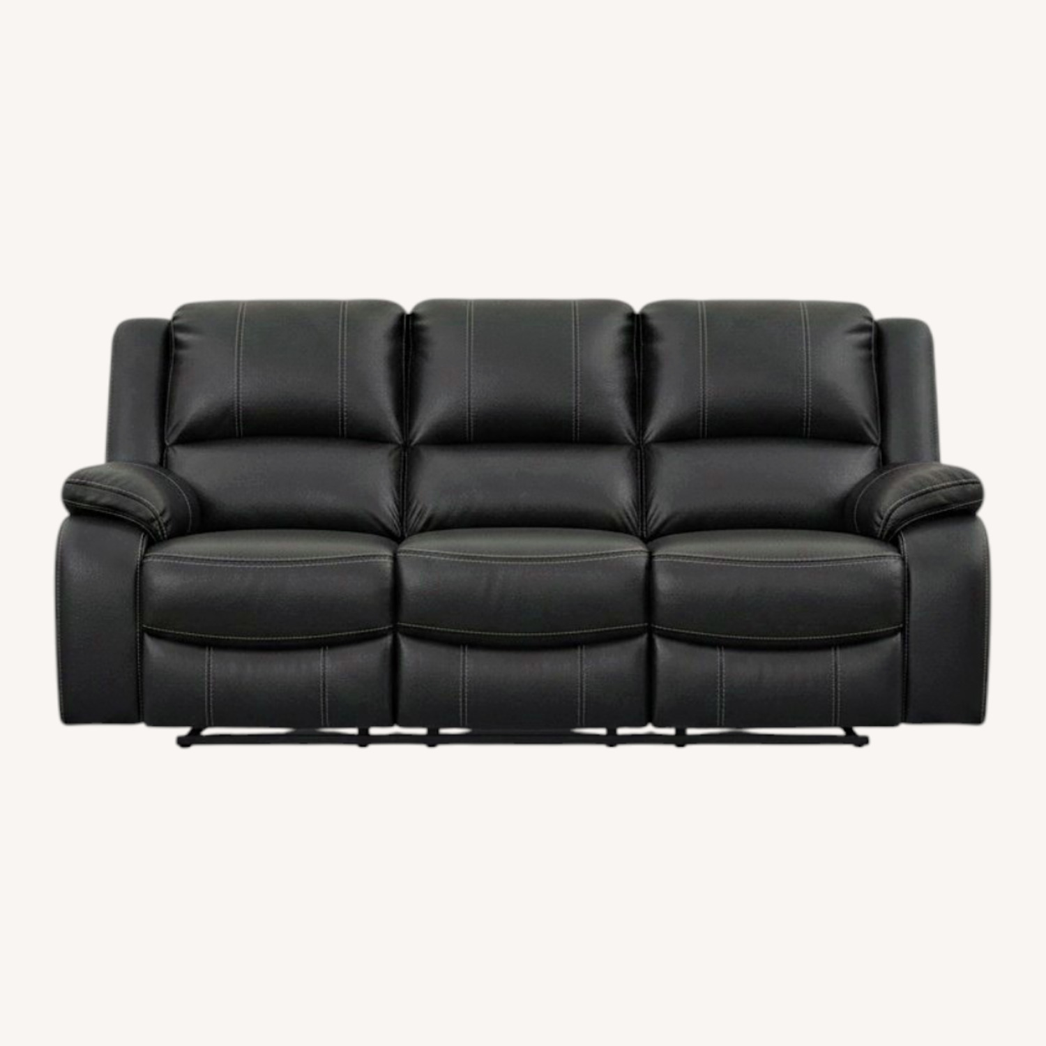 Ashley Furniture Caderwell Black Leather 3+ Seater Sofa - image-0