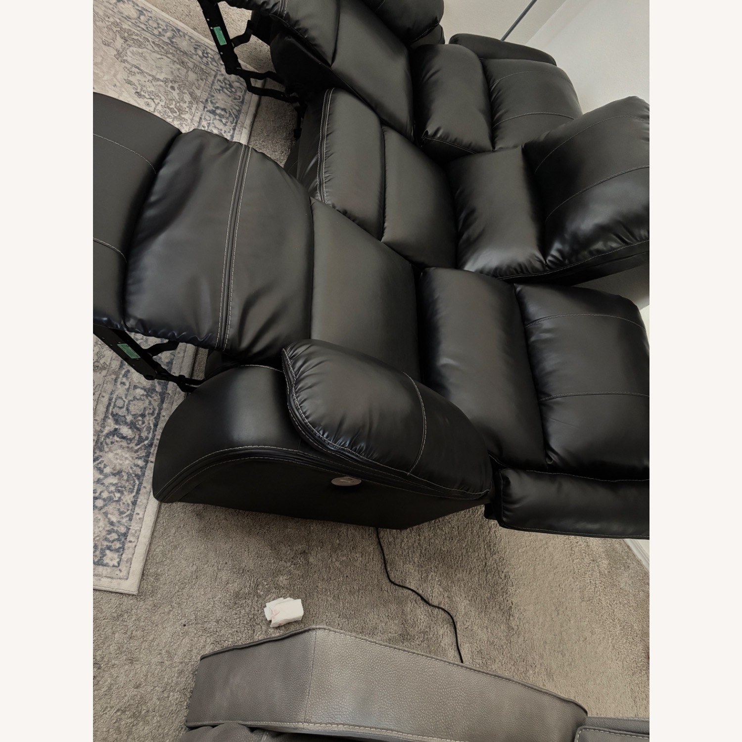 Ashley Furniture Caderwell Black Leather 3+ Seater Sofa - image-3