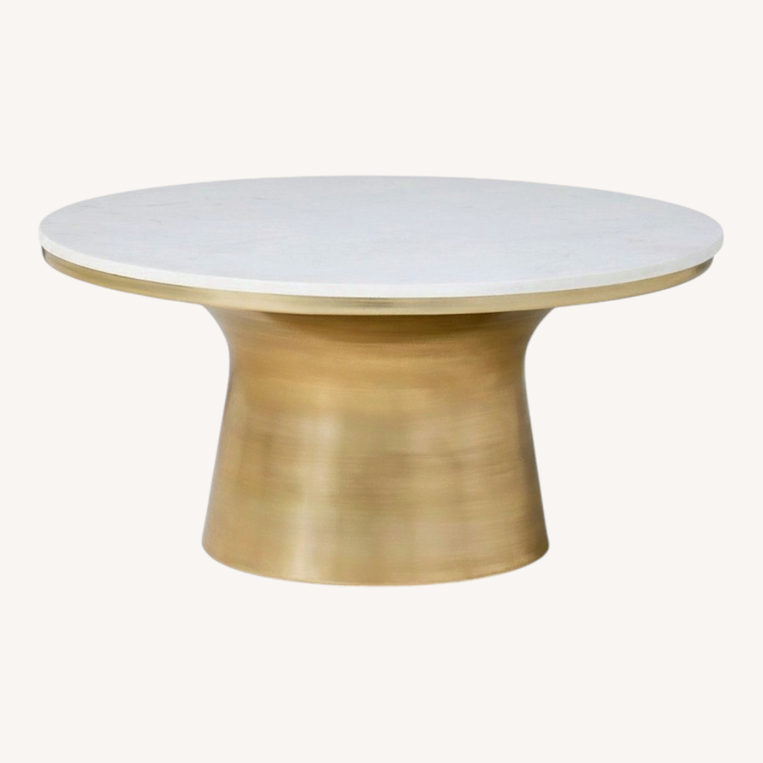 West Elm Marble Topped Pedestal Coffee Table (30.5") - image-0