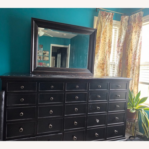 Used Thomasville Black Dresser with Mirror for sale on AptDeco