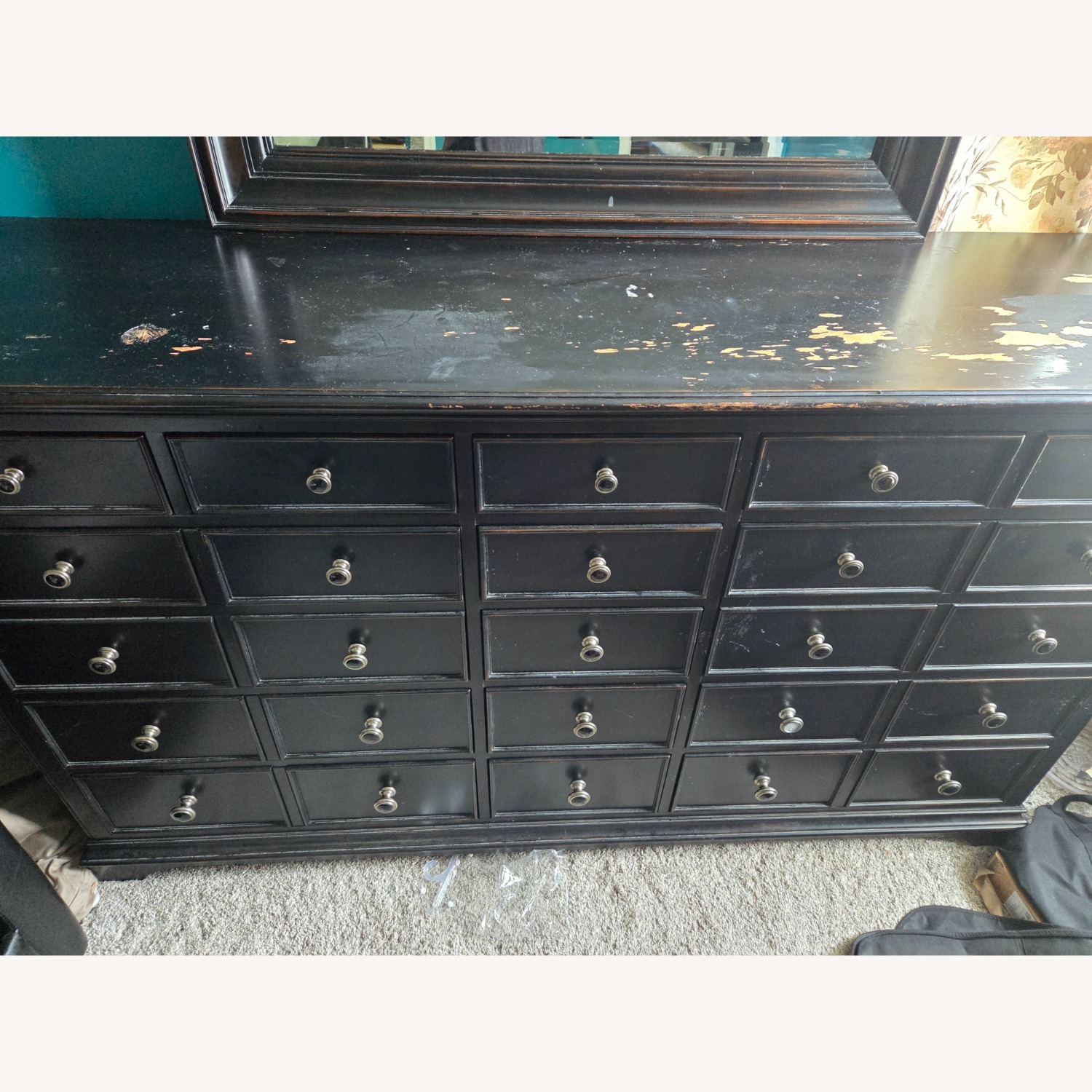 Thomasville Black Dresser with Mirror - image-3