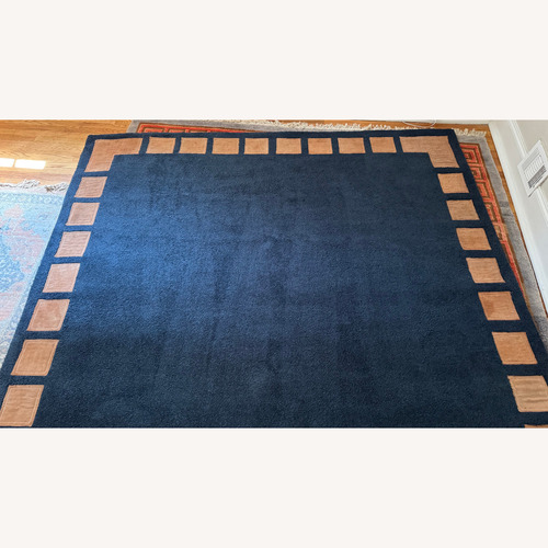 Used Blue Wool Area Rug 8' x 11' for sale on AptDeco