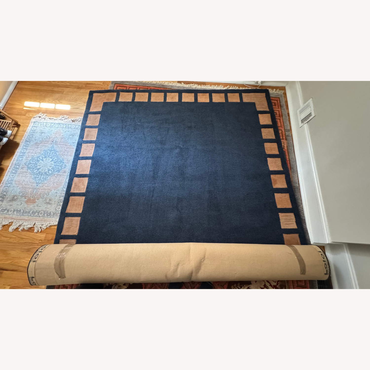 Blue Wool Area Rug 8' x 11' - image-2