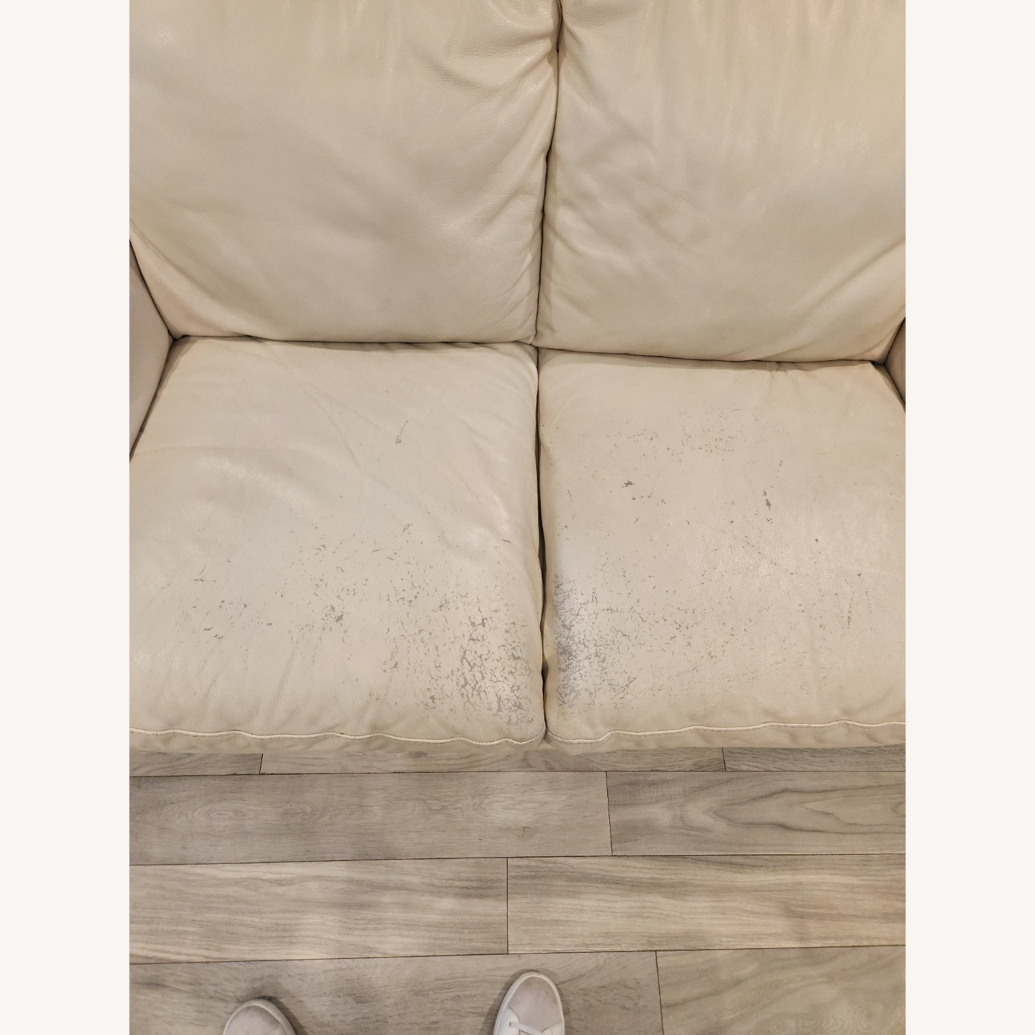 Natuzzi  White Leather 2 Seater Sofas - image-6