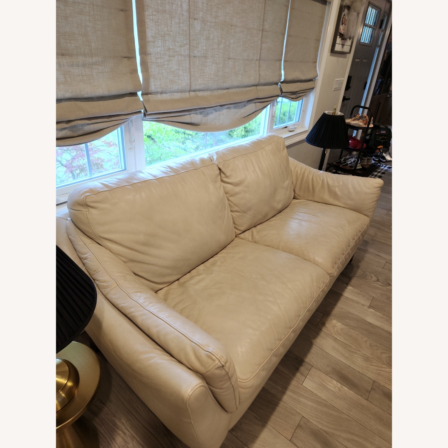 Natuzzi  White Leather 2 Seater Sofas - image-3