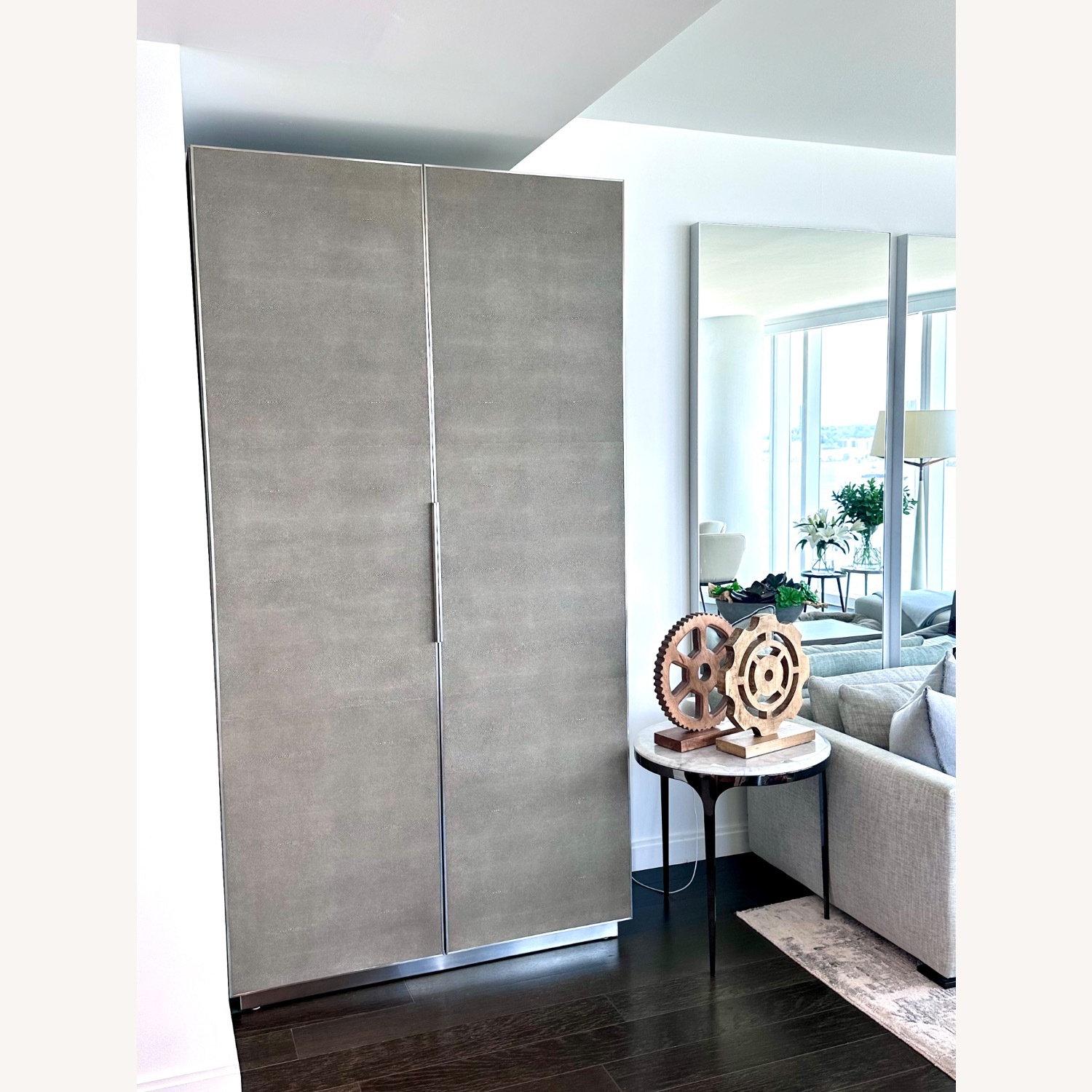 Restoration Hardware Graydon Shagreen Cabinet - image-5