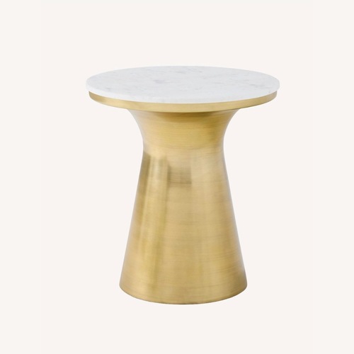 Used West Elm Marble and Brass Side Table for sale on AptDeco