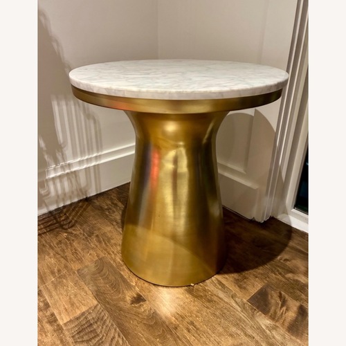 Used West Elm Marble and Brass Side Table for sale on AptDeco