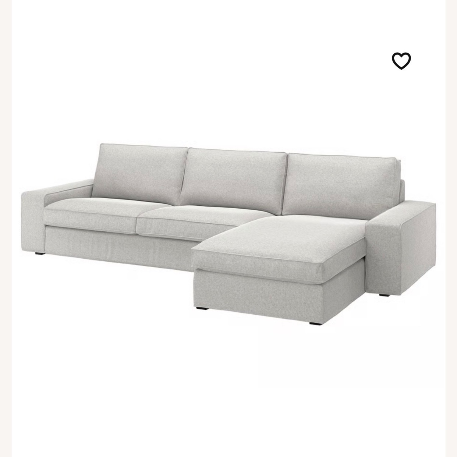 IKEA Light Gray Sectional - 4 Seats with Chaise - image-1