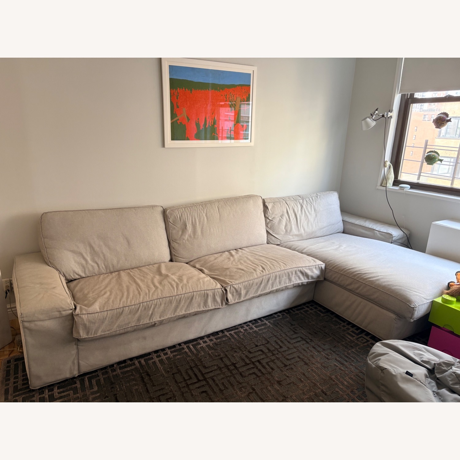 IKEA Light Gray Sectional - 4 Seats with Chaise - image-2