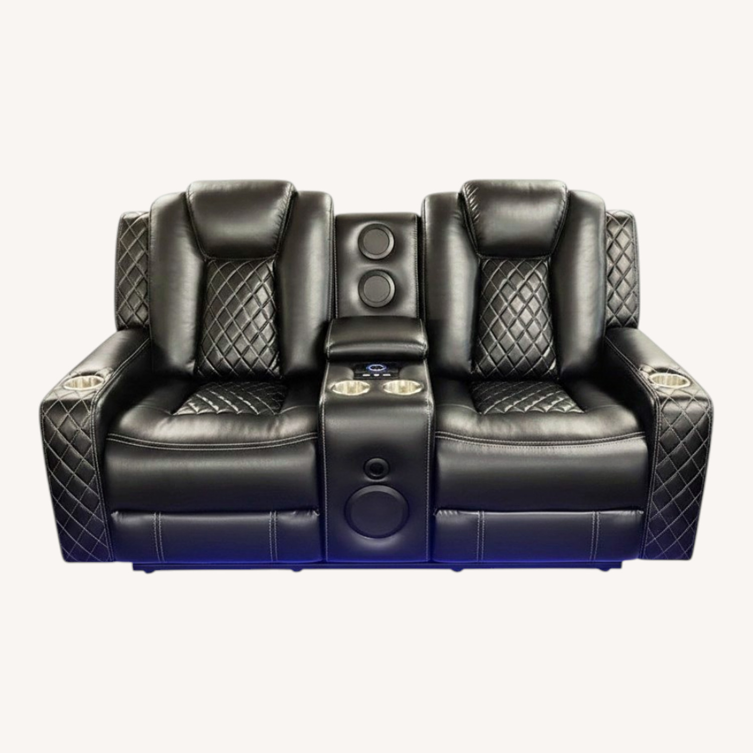 Black Leather 3+ Piece Sectional - image-0