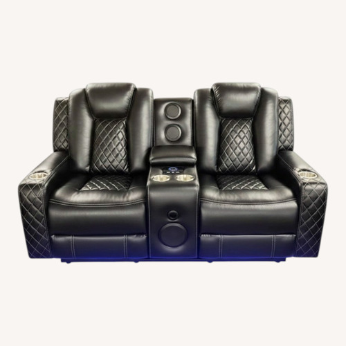 Used Black Leather 3+ Piece Sectional for sale on AptDeco